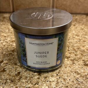 Huntington Home Juniper Suede Candle with Silver Lid